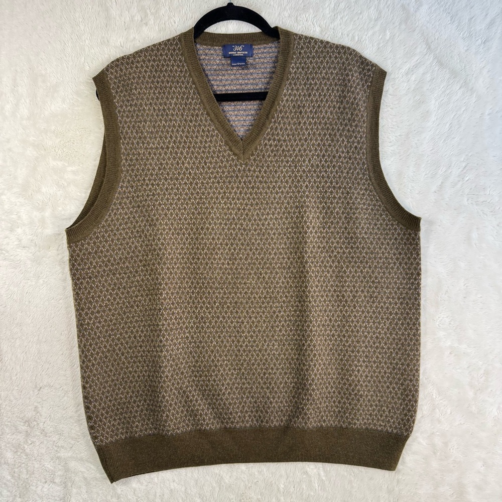 Brooks Brothers 346 Lambswool Vest Men’s Large Green Preppy Academia Grandpacore